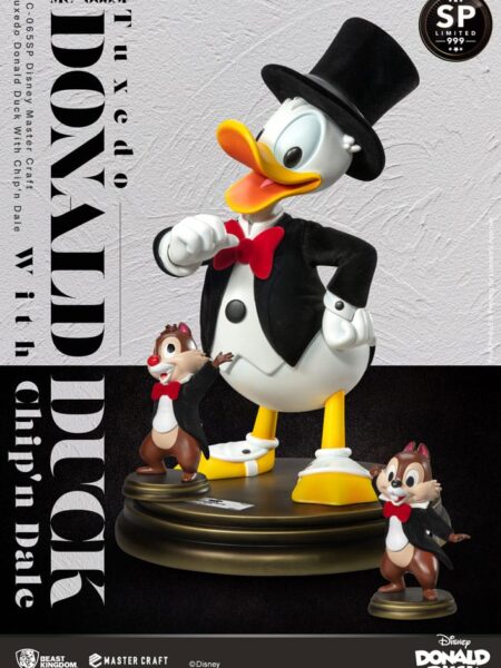  Beast Kingdom Toys Disney 100th Tuxedo Donald Duck With Chip And Dale Master Craft Statue 