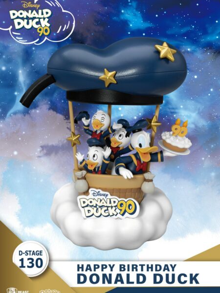 Beast Kingdom Toys Disney Donald Duck 90th Anniversary Happy Birthday Donald Duck Pvc Diorama