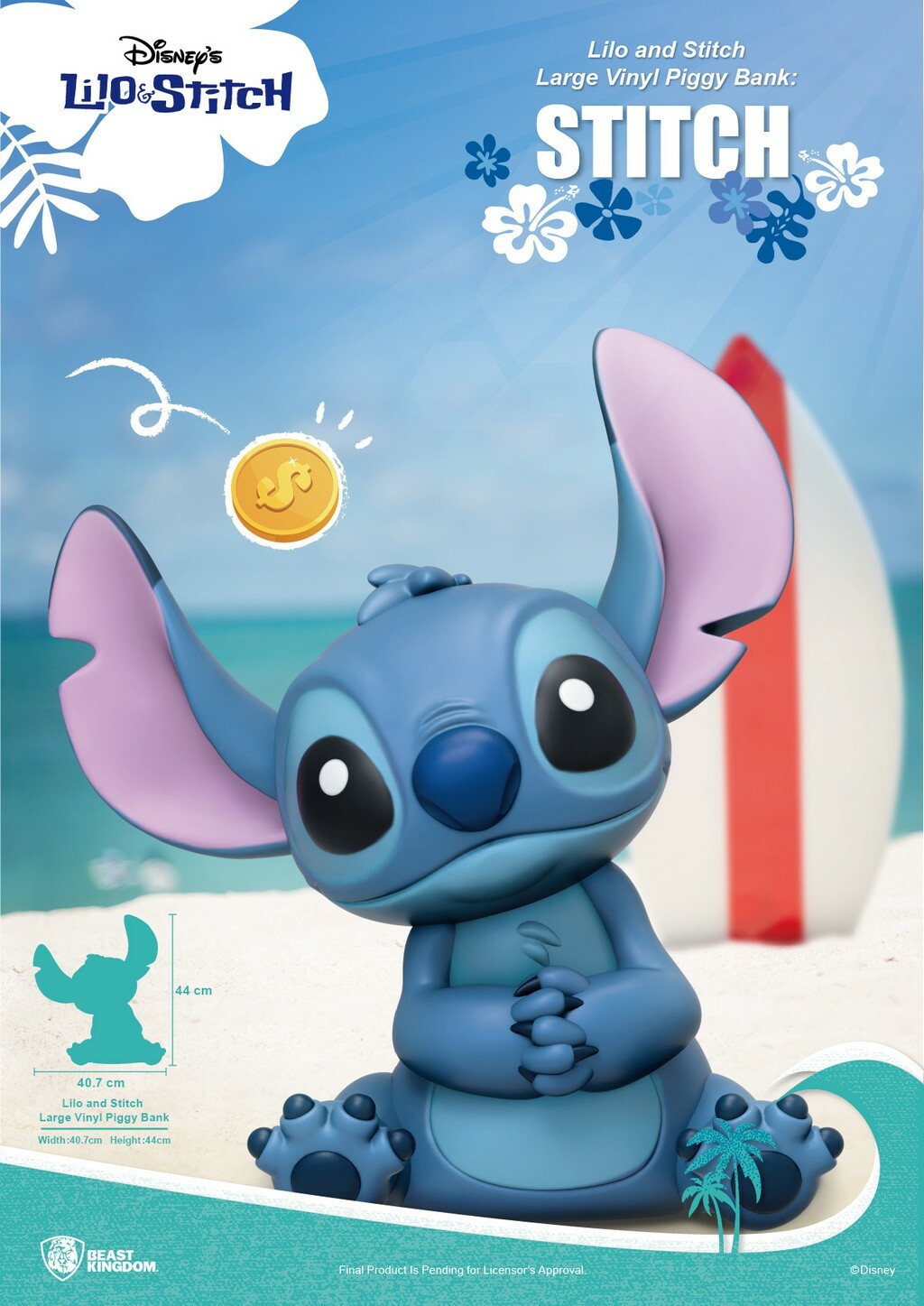 Beast Kingdom Toys Disney Lilo and Stitch Stitch Large Vinyl Piggy