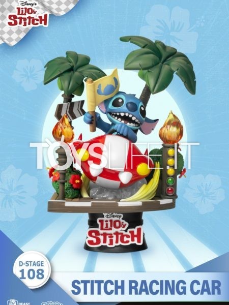 Beast Kingdom Toys Disney Lilo And Stitch Stitch Racing Car Pvc Diorama