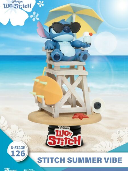 Beast Kingdom Toys Disney Lilo & Stitch Stitch Summer Vibe Pvc Diorama