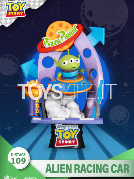 Beast Kingdom Toys Disney Toy Story Alien Racing Car Pvc Diorama