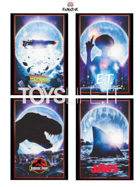 Fanattik Back To The Future/ ET The Extraterrestrial/ Jurassic Park/ Jaws Limited 42x30 Art Print