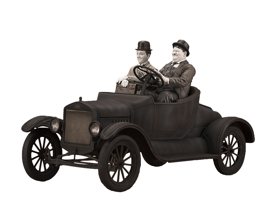 infinite-statue-old&rare-laurel-and-hardy-on-model-t-1_12-statue-toyslife