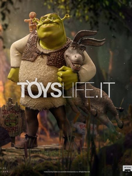 Iron Studios Shrek Shrek, Donkey and The Gingerbread Man 1:10 Deluxe Statue