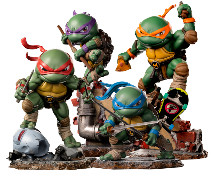 Action Figures Tmnt Minico Iron Studios Leonardo Michelangelo Donatello  Raphael Tartarugas Ninja - Tartarugas Ninja - #