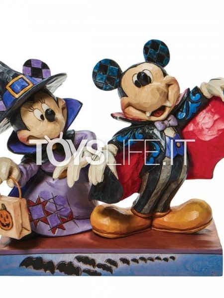 Jim Shore Disney Traditions Mickey Vampire And Minnie Witch Halloween
