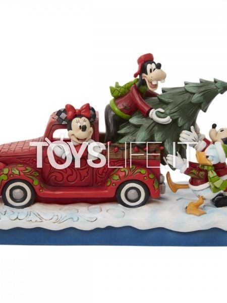 Jim Shore Disney Traditions Christmas Red Truck With Mickey And Friends