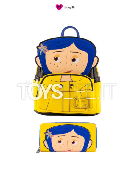 Loungefly Coraline Coraline Rain Coat Backpack Zaino/ Wallet Portafoglio