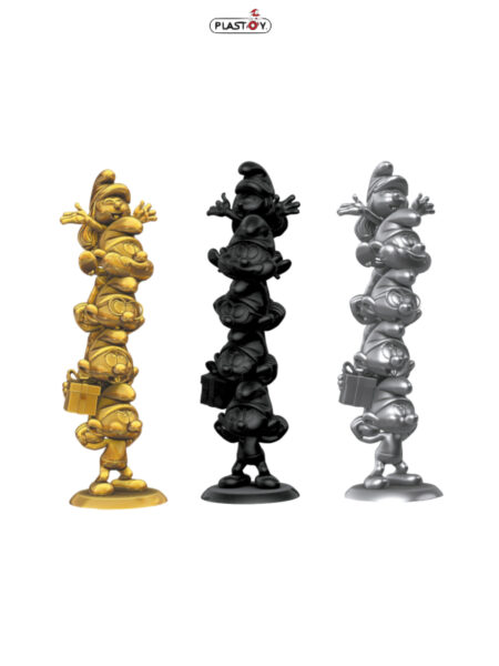 Plastoy The Smurfs Smurfs Column Resin Statue Black/ Gold / Silver Limited Edition