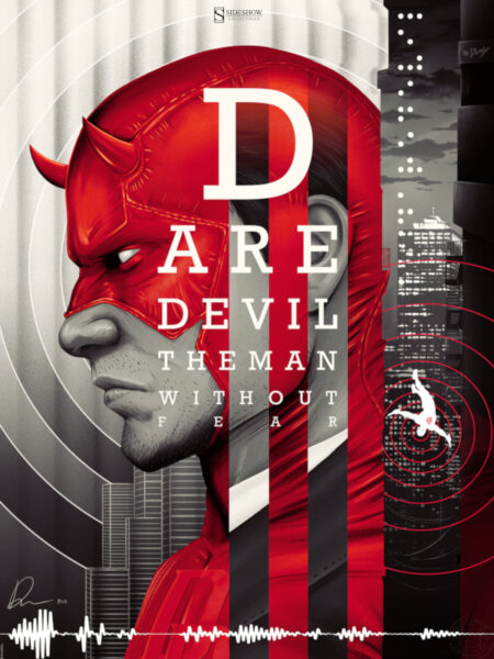 Sideshow Marvel Comics Daredevil The Man Without Fear 46x61 cm Unframed Art Print by Doaly