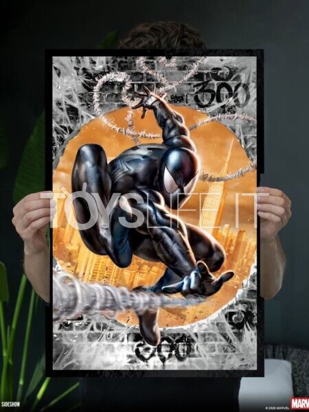 sideshow-marvel-comics-spider-man-300-tribute-black-high-gloss-variant-exclusive-art-print-by-ian-mcdonald-toyslife-icon