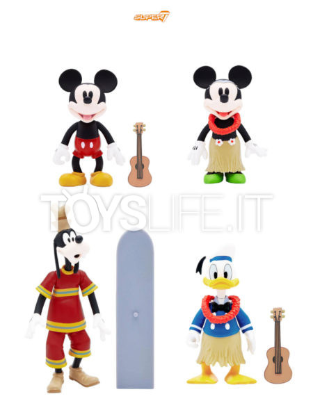 Super 7 Disney Mickey/ Donald/ Goofy/ Minnie Hawaiian Holiday Vintage Collection ReAction Figure