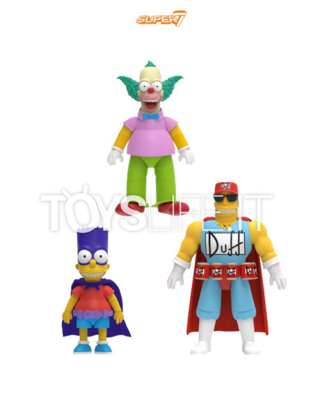 Super 7 The Simpsons Krusty The Clown/ Bartman/ Duff Man Ultimates Figure